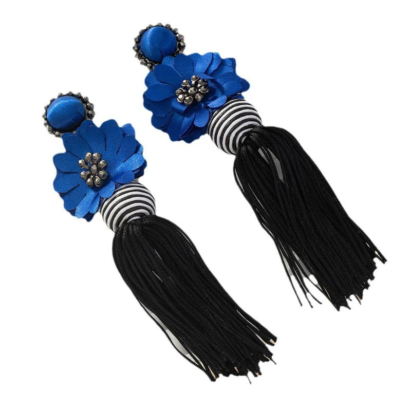 Flower Tassel Earrings In Bohemian Ethnic Style
