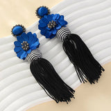 Flower Tassel Earrings In Bohemian Ethnic Style