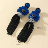 Flower Tassel Earrings In Bohemian Ethnic Style