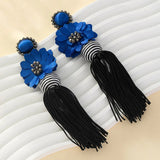 Flower Tassel Earrings In Bohemian Ethnic Style